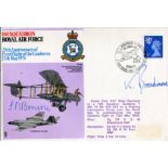 GREAT WAR CREW: RAF 100 Squadron cover signed by Lt S. N Bourne who flew as observer with Lt A. R