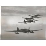 RAF Geodetic Bombers in Formation 8x7 b/w vintage photo, Vickers Wellesley monoplanes (Bristol