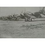 World War Two Flt Lt Mike Bayon DFC -128 Sqd signed 5x7 b/w photo. Good condition Est.