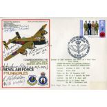 FRIDAY THE 13th: RAF Flyingdales Halifax bomber cover signed by the entire crew who flew in the