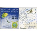 WW2 SOE & Resistance RAF Escaping Society cover signed by TWELVE agents of the SOE or Resistance