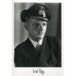 U-BOAT CAPTAIN: 7x10 inch photo signed by Erich Topp KC, commander of the U-552 nicknamed the 'Red