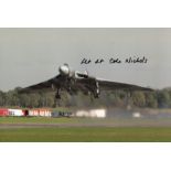 617 SQUADRON VULCAN PILOT: 8x12 inch photo signed by former 617 Squadron Vulcan bomber pilot the