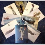 Aviation postcard collection includes 10 squadron print cards such as Spitfire L. F. 16E-604,