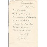 Brigadier General Charles Granville Fortescue ALS 28th November 1911 ALS replying an invitation to