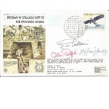 Eric Williams, Oliver Philpott and Jimmy James signed SC29cJ cover RAF escapers The Wooden Horse.