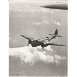 World War Two 10x8 vintage b/w photo picturing a Bristol Blenheim Bomber in flight during World