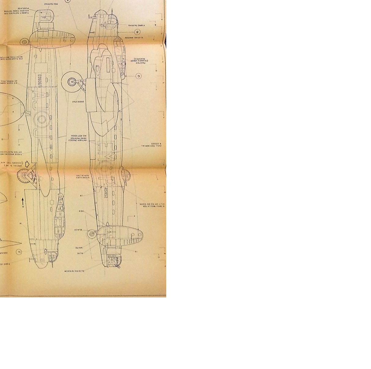 World War Two Avro Lancaster Bomber MK1 Spec detailed drawings of the iconic world war Two bomber. - Image 2 of 4