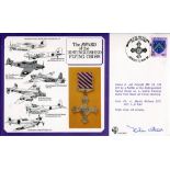 FALKLANDS VULCAN PILOT: Award of the DFC cover flown and signed by Martin Withers DFC who flew