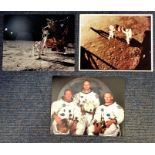 Space collection includes 3, 10x8 colour photos pictured includes The Apollo II crew, Neil Armstrong