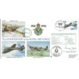 Grp Capt James Tait DSO DFC 617sqn CO led Tirpitz Raids. Signed 1993, 75th ann RAF cover. Good