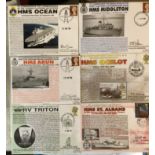 ROYAL NAVY SIGNED COLLECTION: Collection of SIX Royal Navy covers, mainly Hockaday series, mostly