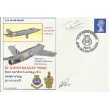 R. N. A. S flown cover signed by Lt. Cdr. Peter Twiss OBE, DSC (World Air Speed Record holder: