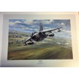 Raf Aviation print approx 29x21 titled On Track signed in pencil by the artist Ronald Wong. An RAF
