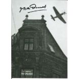 Lt Gen Mike Donnet DFC 64 Sqn WW2 fighter pilot signed 6 x 4 b w photo over London. Good