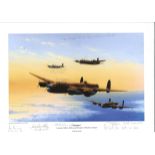 World War Two print approx. 12x16 titled "Bombers" by the artist Keith Aspinall signed in pencil