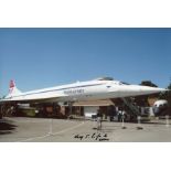 CONCORDE: 8x12 inch photo signed by Captain Harry Linfield who piloted some of the very early