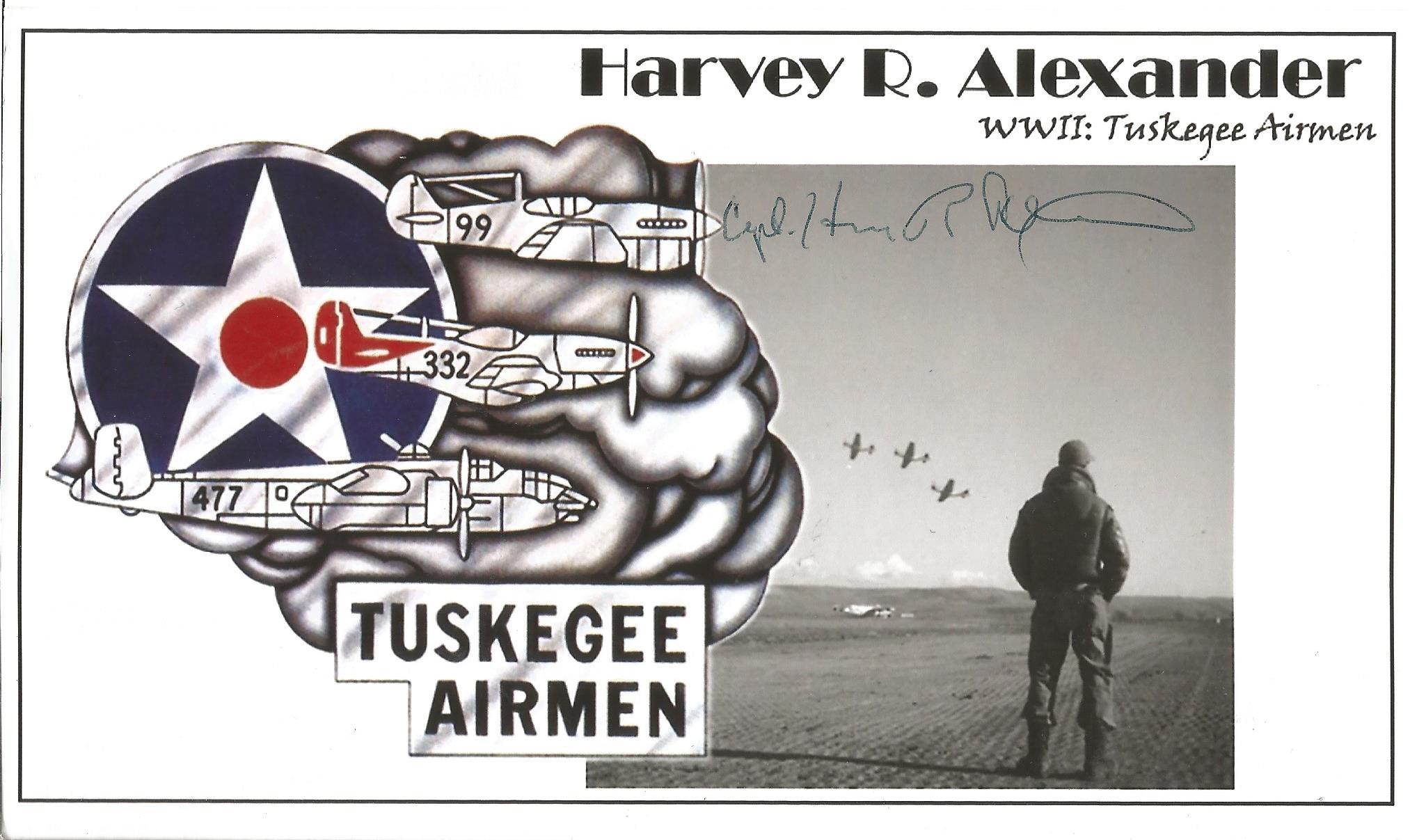 World War Two Harvey R Alexander 6x4 signed montage photo. Tuskegee Airman during the World War