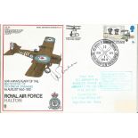Battle of Britain RAF Halton flown cover signed by Wg. Cmdr. John C. Freeborn DFC (No. 74 Sqn. ).