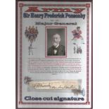 Sir Henry Frederick Ponsonby 1825-1895 signature piece. Major-General Sir Henry Frederick