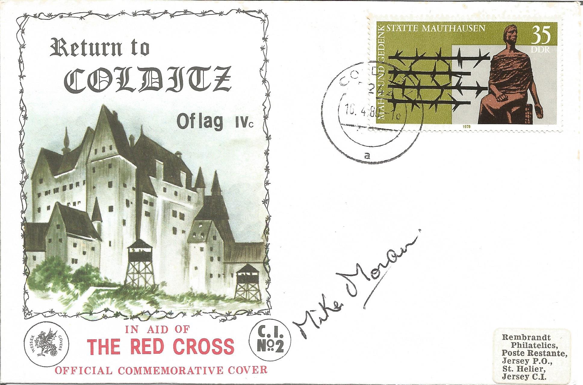 Return to Colditz Red Cross cover signed by former WW2 POW inmate Mike Moran. Good condition. Est.