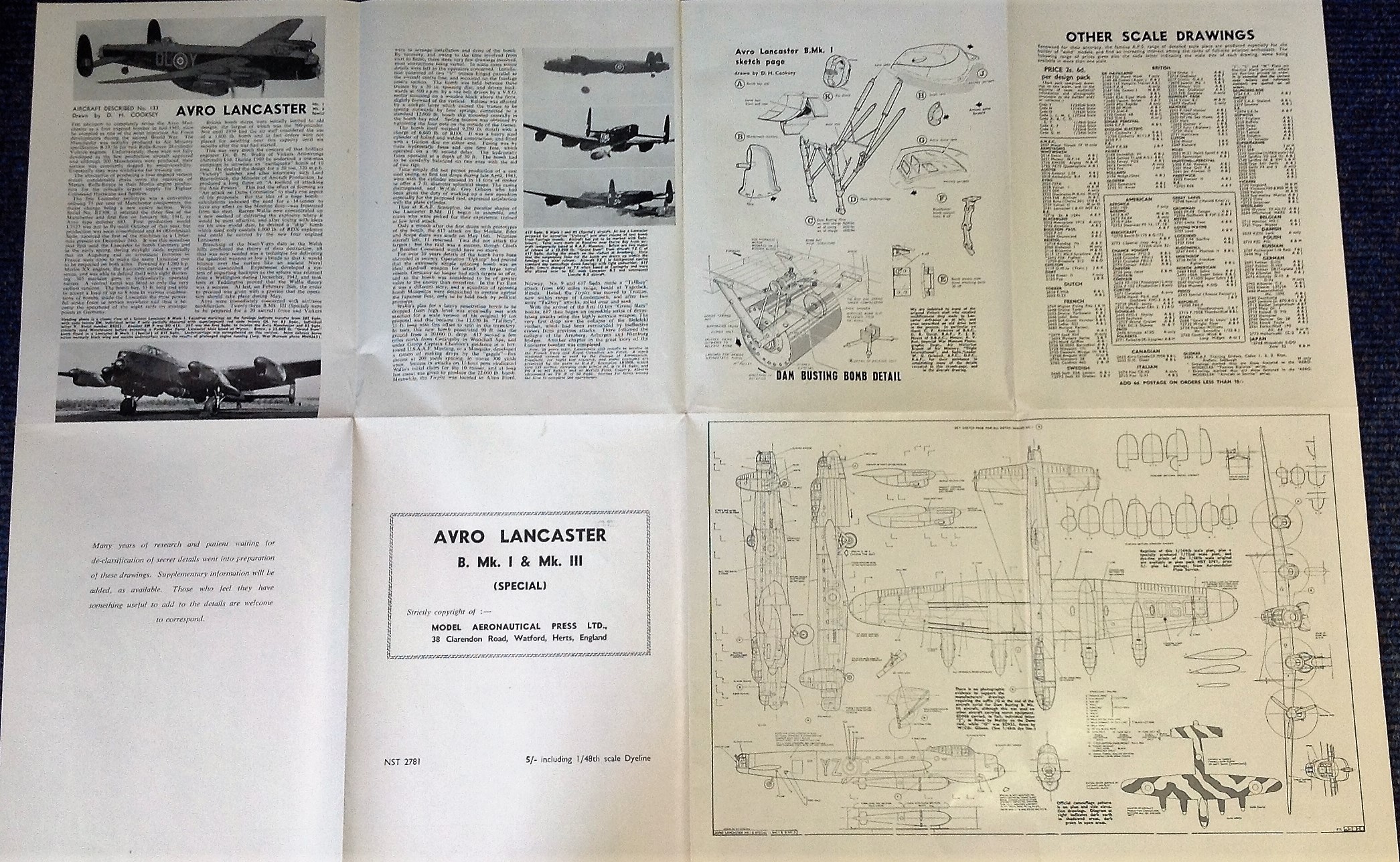 World War Two Avro Lancaster Bomber MK1 Spec 1/48 detailed scale drawings of the iconic world war - Image 2 of 2