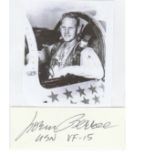 Signature of US Navy ace LIEUTENANT NORMAN R. BEREE 9 kills Pacific air war. Good condition Est.