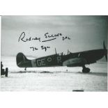 World War Two Flt Lt Roger Scrase signed 5x7 b/w Spitfire Photo. Rodney Scrase flew Spitfires with