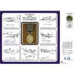 WW2 multisigned DM cover The Award of the Distinguished Flying Medal signed by Fl Lt A. F.