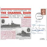 Royal Navy sailed cover signed by Cdr. A. E. Fanning MBE, DSC (Lt. on HMS Campbell), Dr. D. C.