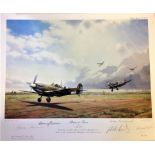 World War two print approx 22x17 titled Return to France by the artist Alan Holt signed in pencil by