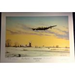 World War Two print approx 12x17 titled "BREAKING THE SILENCE by the artist Keith Aspinall signed in
