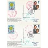 Aviation Two FDCS Commemorative Royal Wedding covers double PM on both London 22 July 1981 and