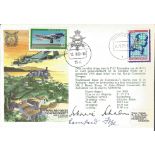 AVM James "Johnnie" Johnson and Oberleutnant Bernhard Jope signed special RAF escapers cover