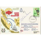 Sqn Ldr C E McCormac signed RAF escapers special cover SC14bA6. 10c Singapore bird stamp