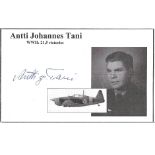 World War Two Anti Johannes Tani 6x4 signed b/w montage photo. Anti-Johannes Tani was a Luftwaffe