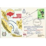 Multi-signed special RAF escapers Escape from Singapore SC14bA4 cover. Signed by Viviane Bullwinkle,