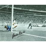 Gordon Banks Signed England 1970 Pele World Cup Save 8x10 Photo. Good Condition. All signed pieces