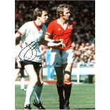 Joey Jones & Jimmy Greenhoff Signed Liverpool V Manchester United 16x12 Photo. Good Condition. All