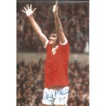 Autographed 12 X 8 Photo, Ian Storey-Moore, A Superb Image Depicting The Manchester United Striker