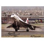 Mike Bannister Chief Concorde Pilot and Adrian Meredith photographer signed 16x12 colour photo of