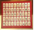Military collection 19x21 framed and mounted cigarette card collection John Player 1938 Uniforms