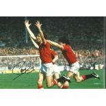 Autographed 12 X 8 Photo, Sammy Mcilroy, A Superb Image Depicting Mcilroy Running Away In