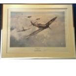 World War Two 19x25 framed and mounted print titled Head on Attack by the Artist Robert Taylor