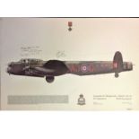 World War Two Lancaster B. III(Special ) 617 squadron RAF Scampton 12x17 colour print signed by