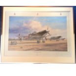 World War Two 20x25 framed and mounted print titled Eagle Squadron Scramble by the artist Robert