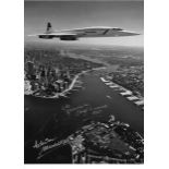 Mike Bannister Chief Concorde Pilot and Adrian Meredith photographer signed 16x12 black and white