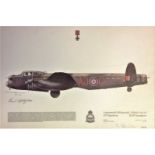 World War Two Lancaster B. III(Special ) 617 squadron RAF Scampton 12x17 colour print signed by