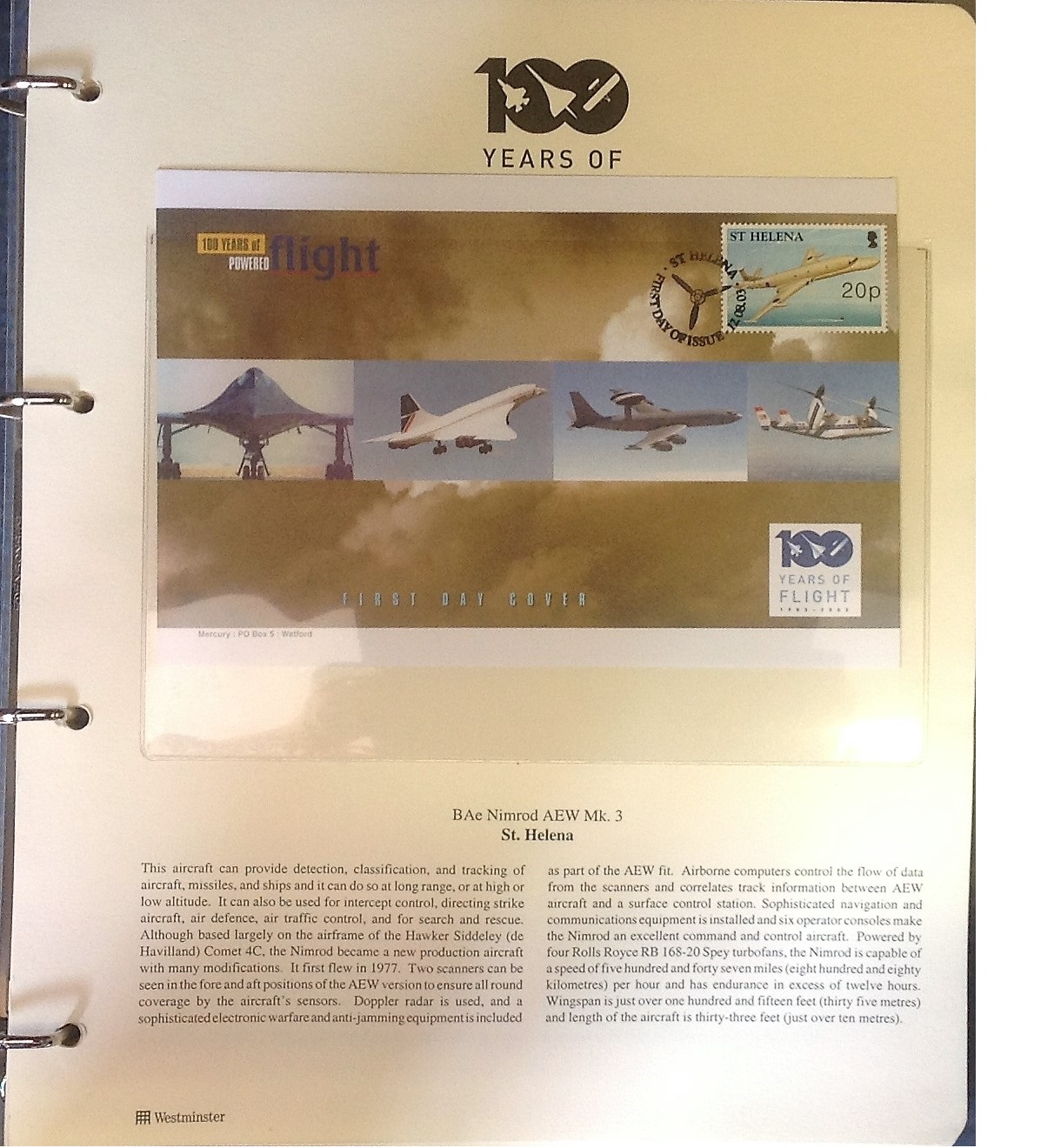 Aviation collection 100 years of flight includes 23 FDC and Coin covers featuring iconic planes