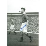 Autographed 12 X 8 Photo, Jeff Whitefoot, A Superb Image Depicting Manchester United's Wing-Half